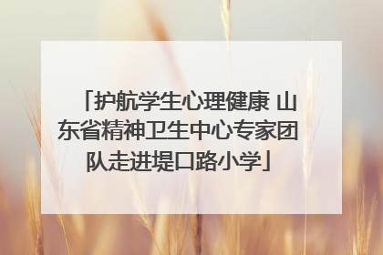 护航学生心理健康 山东省精神卫生中心专家团队走进堤口路小学